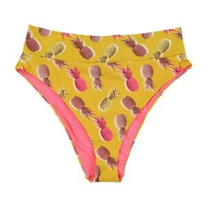 🍍 NEW Aerie M Cheeky Pineapple Yellow Bikini Swim Bottom 🎀